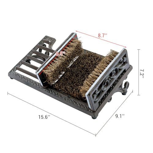 Boot Scraper Outdoor Shoe Brush with Flaps,Cleaning Heavy-Duty Shoe Cleaner and Boot Scrubber for Mud,Dirt, Snow,Durable Weather-Resistant Outdoor Shoe Cleaning Tool - color: Dark Coffee 16‘’