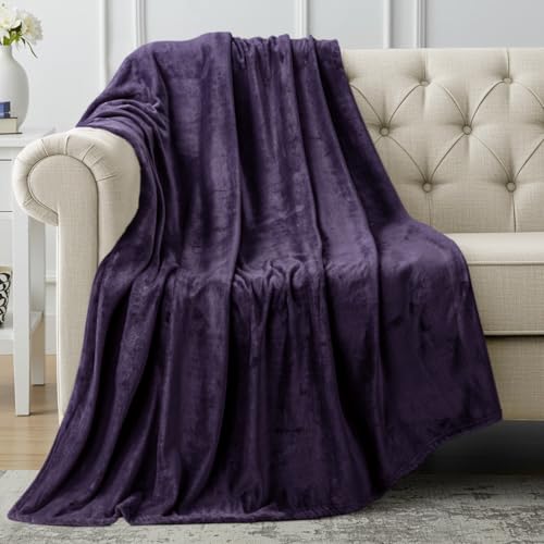 Utopia Bedding Ultra Soft Fleece Bed Blanket Throw Size Purple (50x60 Inch) | Microfiber Plush Warm Lightweight Breathable Cozy Blanket Anti-Static, All Season Use, Gift for Women and Men - color: Purple, size: Throw (50x60 Inch)