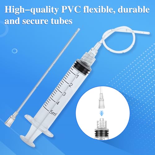 10 Pack 5ml Luer Lock Syringe - Syringes for Liquid with Soft Tube - Individually Pcakaged，Scientific Labs and Measuring, Refilling Inks - style: 5ml - 2.0mm Tube