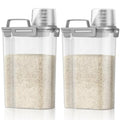TBMax Rice Container 2 Pack 5 Lbs, Small Pet Dog Cat Food Container Dispenser, Kitchen Cereal Storage Container with Cup, Perfect for Daily Use, Travel, and Portion Control - color: Light Grey 3+3Qt