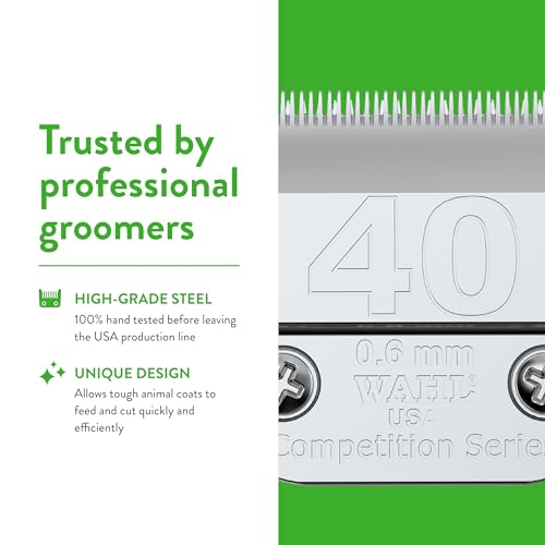 Wahl Professional Animal Competition Blade, 2352-100, 40 | Surgical, Detachable Blade with 3/128 in Cut Length - size: 40