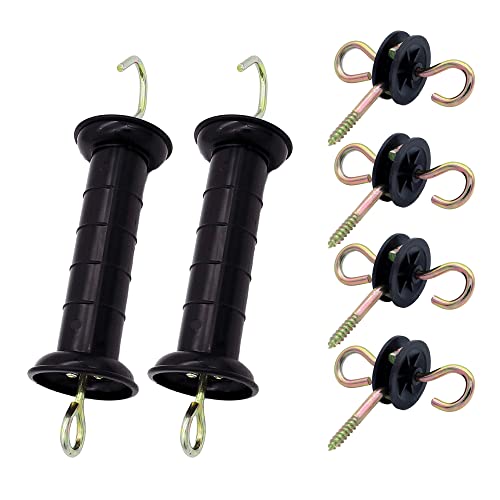 Plastic Electric Fence Spring Gate Handle with Insulators,Black - style: 2BlackMB+084