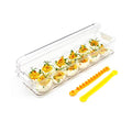 YOHA Clear Deviled Egg Tray Carrier with Lid 12 Grids Eggs Holder Case Refrigerator Egg Container Deviled Egg Platter Stackable Egg Tray Camping Picnic Travel Portable Egg Storage Container,Clear-12