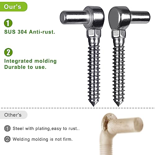 Insaga 304 Stainless Steel Gate Hinge, 5/8" Pin Heavy Duty Lag Screw Hinge for Wooden Fence & Farm Gate, One-Piece Molding Post Side Wood Bolt Hinge (2Pcs,M16) - color: M16 Pin Hinge-2Pcs