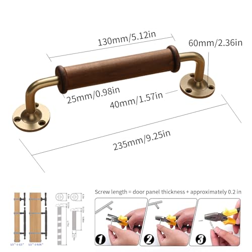 1 Pack Rose Gold Comfy Door Pull Handle Wood Handle for Fence Gate Barn Door Closet Sliding Door Sheds Indoor Handrail - color: Rose Gold