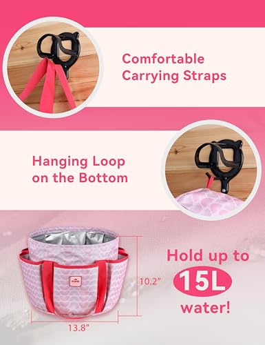 11-Piece Horse Grooming Kit with Waterproof Tote Pink Garnet | 10 coordinated horse grooming tools with comfort-grip designs and a spacious waterproof tote for complete horse grooming - color: Pink Garnet