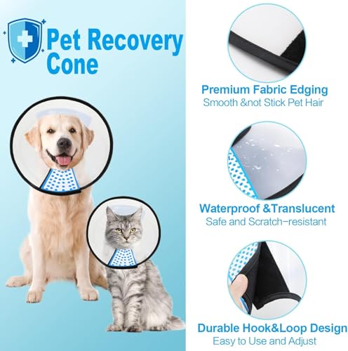 Supet Dog Cone Collar to Stop Licking, Elizabeth Recovery Collar After Surgery for Large, Medium, Small Dogs, Pet Head Cone Alternative - color: Grey, size: S(Neck: 11.5~12.6")