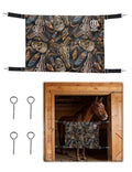 Harrison Howard Horse Stall Guard with Adjustable Straps and Sturdy Spring Hooks Included Aisle Guard Stall Guard for Horses, Skull Dread - color: Skull Dread