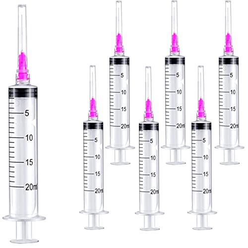 15 Pack 20ml 18Ga Plastic Syringe with Measurement, Disposable Individually Wrapped (15, 20ml-18Ga) - size: 20ml-18Ga