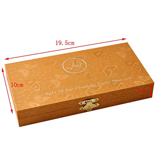 Multifunction Ear Pick Cleaning Set Ear Wax Removal Cleaner,Beauty Tools Kit (19pcs a Set with Wooden Box)