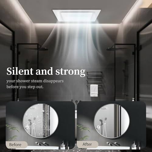 Orsong Bathroom Exhaust Fan 12" Panel | Ultra Quiet without Light(10x10 Mount), 130CFM, 4" Duct for Bathroom/Garage/Home - size: 10in(Hole Size)