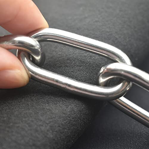 3/16 inch(5mm) Wire Diameter Stainless Steel Safety Chains 40 inch Long Link Rings Light Duty Coil Chain for Hanging Pulling Towing, 3/16"x 40" (2Pcs) - size: 3/16 inch x 40 inch