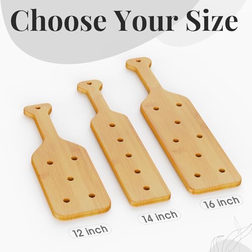 12inch Bamboo Paddle with Holes,Unfinished Wooden Paddle,1 Pack | Size : 12 x 4 x 0.6 Inches, Thickened Bamboo With Airflow Holes, Smooth Surface for Crafts and Decorating - size: 12 inch