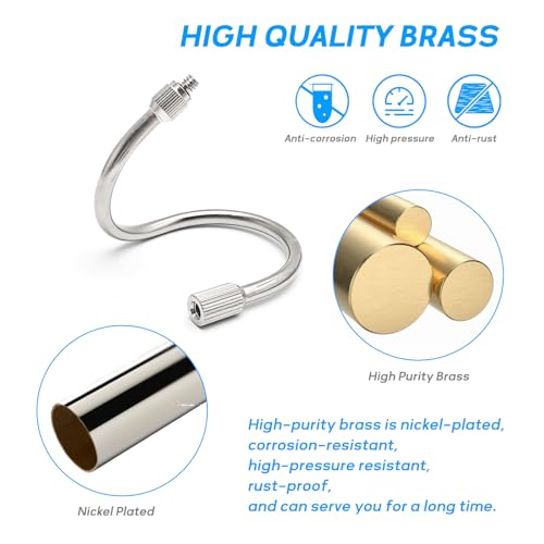 20Pack 7.6Inch Flexible Nozzle Extensions Brass Mist Rod for Misting System | Bendable Copper Extended Pole 10/24 UNC for Garden, Humidification, Spraying, Outdoor Cooling, Dust Control, Landscaping