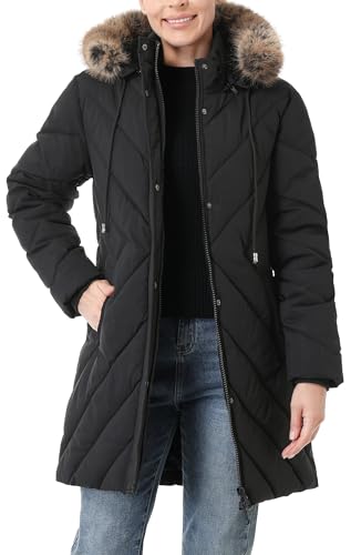 Women's Winter Coat Long Puffer Jacket - Waterproof Warm Thickened Snow Coat for Women - color: Black, size: 3X-Large