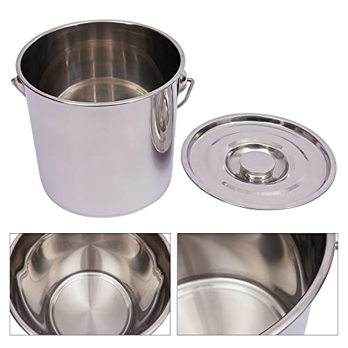 Extra Thick 304 Stainless Steel Milk Can, Milk Jug Milk Pail Anti-Leak Liquid Storage Transport Container with Sealed Lid and Carry Handle Tote Jug for ice, meat, fish, food, rice (20L/5.3Gal) - size: 20L/5.3Gal