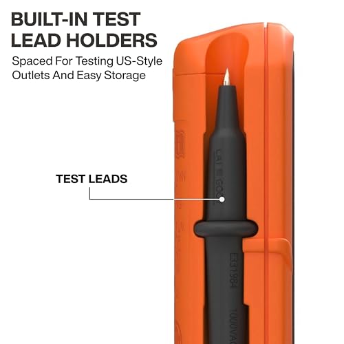 Klein Tools ET40 Digital AC/DC Voltage Tester, 12-240V AC, 1.5-24V DC, LED Illumination, DC Polarity, Auto Off, CAT III 250V-Class 2- Double Insulation, IP41 Dust and Water Resistant