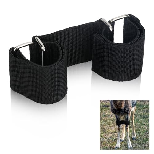 Adjustable Goat Hobbles Binding Tool Nylon Goat Milking Hobbles Goat Milking Supplies Black Goat Binding Tool Goat Banding Kit for Milking Goat Mini Goat Nigerian Dwarfs Nubian Goats