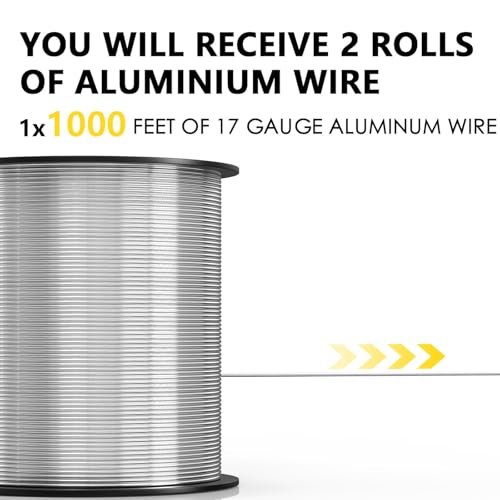 1000 ft 17 Gauge Aluminum Electric Fence Wire for Garden Fence, Electric Fence, Chicken Wire Fence,High Conductivity and Durability