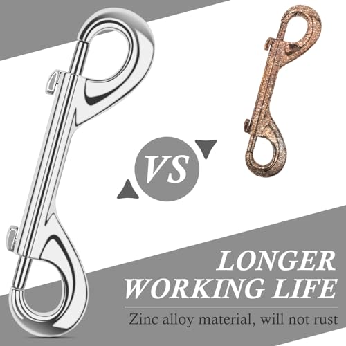 ERKOON 15 Pack Double Ended Bolt Snap Hooks Extra Large 4.7inch Zinc Alloy Mental Clips Heavy-Duty Trigger Snaps for Horse Tack Water Bucket Feed Bucket Dog Leash Horse Pet Sling, 220LBS Load Capacity - size: 4-7/10 15 Pack