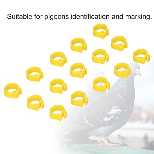 Zerodis 100PCS 8mm Leg Rings, Plastic Identification Bands for Pigeons, with Reusable Easy to Install for Poultry Dove Marking (Yellow) - color: Yellow