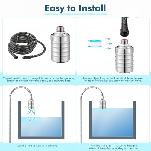 MorningRo 6 Pack Water Float Valve 1/2" to 3/4'' Auto Shut off Water Tank Float Valve 304 Stainless Steel Fully Automatic Level Control for Pool, Livestock Troughs (Classic Style) - style: Classic Style
