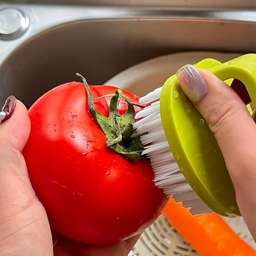 Vegetable Scrubber Brush Anti-Slip Handle Brush Cleaner | Handy Kitchen Gadget for Dish, Fruit, Potato, Egg, Food, Pot, Pan, Cooking, Kitchen, Bathroom, Tile, Sink, Washing, - color: Green