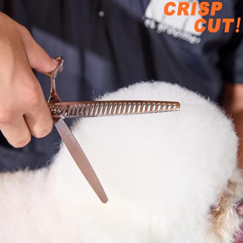 High-end Professional Dog Grooming Thinning Scissors Teeth Cutting Blending Shears Pet Texturizing Shears 8 Inch Extremely Very Sharp Stainless Steel Alloy For Cat Other Animals Groomer - color: 8inch Thinning Shears