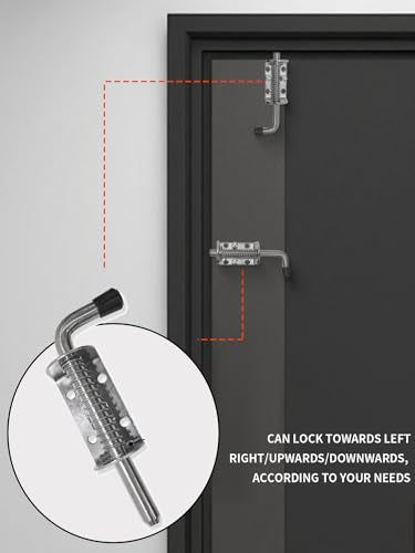 Spring Loaded Gate Latch Pin Barrel Bolt 5in Durable 304 Stainless Steel Heavy Duty - 2pcs - style: Stainless Steel 2pcs