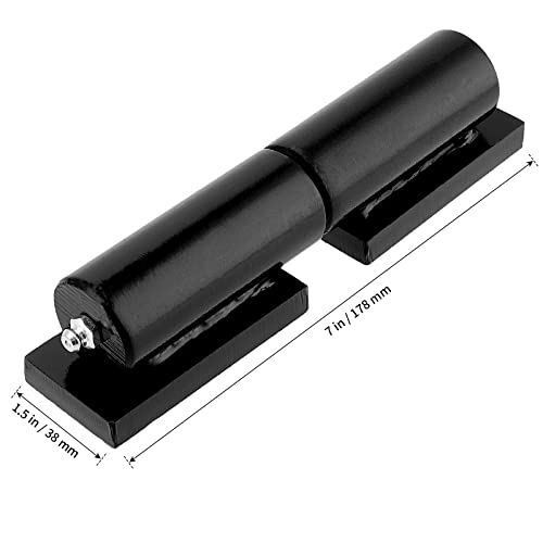 SHEUTSAN 2 Pack 7 Inch Heavy Duty Barrel Gate Hinge, Weld On Barrel Gate Hinges Trailer Gate Hinges with Steel Ball Bearing for Swing Gates, Trailer Ramp Gates, Black