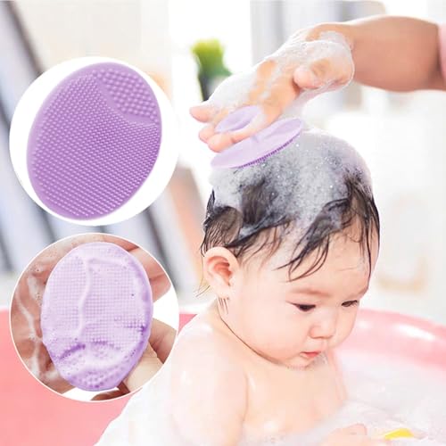 Baby Hair Brush and Comb Set for Newborns & Toddlers | Wooden Baby Brush Set with Soft Goat Bristles l Wood Comb l Purple Cradle Cap Brush| Ideal for Cradle Cap (3 Piece) - color: 3pcs(purple Cradle Cap Brush+hair Brush+wood Comb)