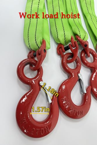 Four Leg Bridle Web Sling 10ft 11023lb Web Slings Belt Type with Hook 3.0 m 5000 kg Light Weight and Flexible Capacity Steel Sling[4leg 5.0t 3m] - size: 4leg-5t-3m