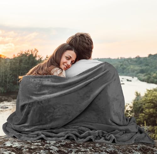 Utopia Bedding Ultra Soft Fleece Bed Blanket Queen Size Grey (90x90 Inches) | Microfiber Plush Warm Lightweight Breathable Cozy Blanket Anti-Static, All Season Use, Gift for Women and Men - color: Grey, size: Queen (90x90 Inch)