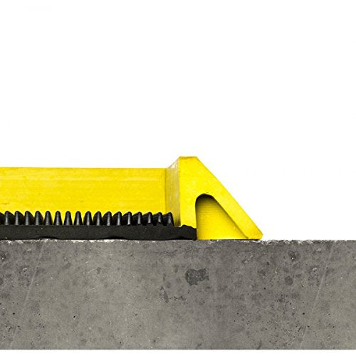 Footbath Mat - Black/Yellow. Shoe Mat - 5 Gallon Capacity. Tall Wall for Cleaning Solutions. 32"" L x 39"" W x 2-1/2"" Thickness. For Food Processing Facilities (222.2.5x32x39BK)