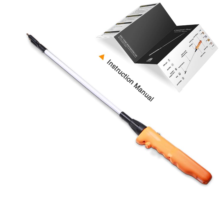 Livestock Prod, Waterproof Cattle Prod Stick with LED Light, Livestock Prod for Modern Livestock Management(33.8in) - size: 33.8"