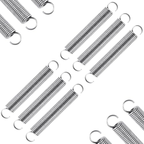 6pcs Extension Springs,0.047"x0.4"x2.76" 304 Stainless Steel | Extension Springs with hook ends 2.76inch - size: 0.047"x0.4"x2.76"