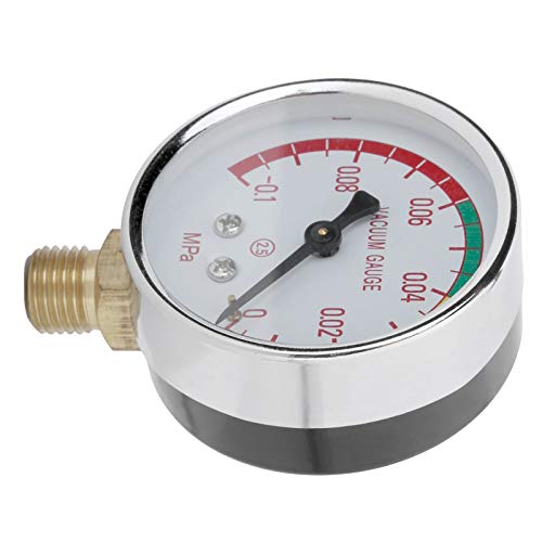 Plplaaoo Milking Machine Vacuum Gauge, Milker Analog Vacuum Gauge with G1/4 Male Thread & Stainless Steel, for Portable Goat Cows Milking Machine & Dairy Farming (Vacuum Range -14.5 to 0 PSI)