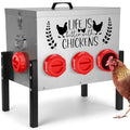 ‎Tgeyd 50LB Large Automatic Chicken Feeder – 8 Feeding Ports, No-Waste Poultry Feeder, with Adjustable Legs & Locking Lid - color: Cockscomb Red