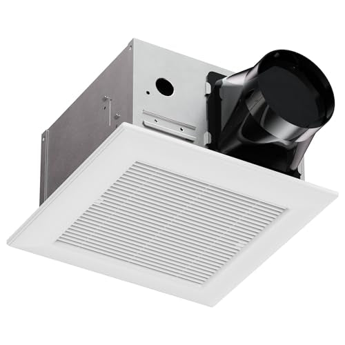 80CFM Bathroom Exhaust Fan with Grille: 20W Ceiling Mount Shower Ventilation Fan, 120V, White, Wet Rated, ETL Certified - size: 80 CFM With Grille