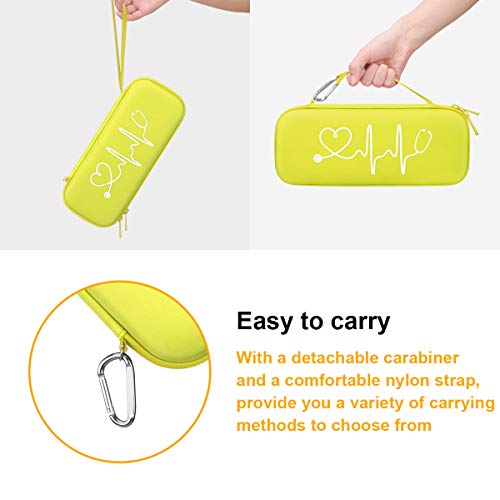 BOVKE Stethoscope Case for 3M Littmann Classic III Monitoring, Lightweight II S.E, Cardiology IV Diagnostic, MDF Acoustica Stethoscopes, Space for Nurse Essentials and Medical Supplies, Lemon Yellow - color: Lemon Yellow