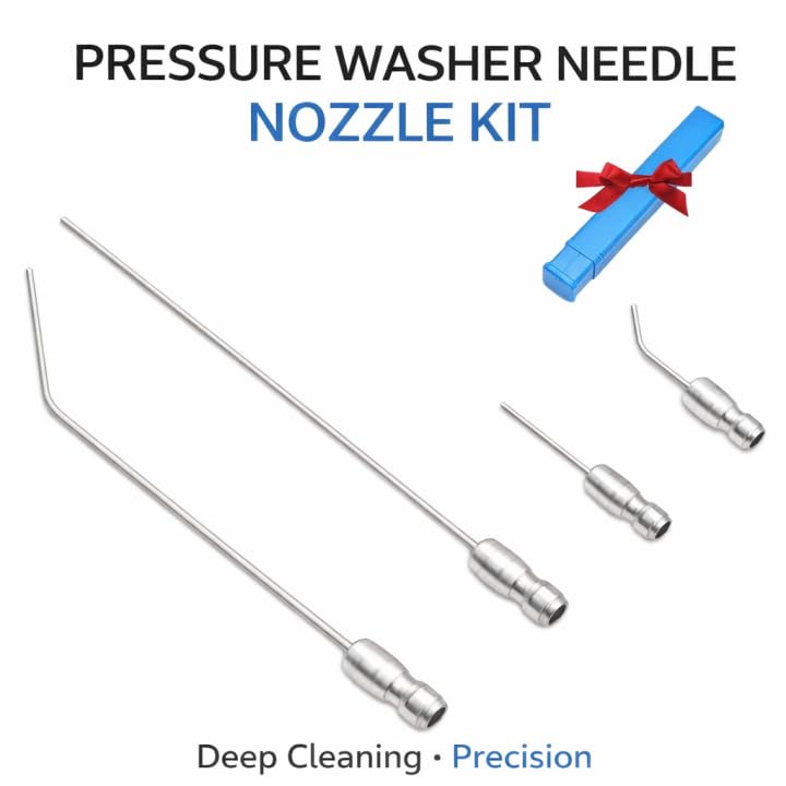 High Pressure Washer Nozzle Kit For Washing,Stainless Steel Flush Wand Extension Spray Tips With Quick Connect For Washing Machine, Ac Coil, Water Heater And Appliance Cleaning