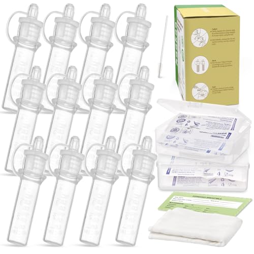 haakaa Colostrum Collector Kit for Newborns, 4ml-12pcs | World-first design, 3-in-1 Collector, Safe food-grade silicone-BPA Free, Ready-to-use pack,Replace disposable syringes - size: 12 Count (Pack of 1)