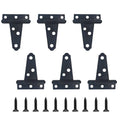 6PCS 2" Heavy Duty T-Strap Hinges, Black Rustic Iron Hinge, Rustproof Gate Tee Hinges for Outdoor Sheds, Barn Doors & Wood Fences-Thickness 1mm - size: 2 Inch