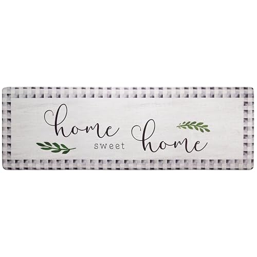 Cozy Living Anti-Fatigue Kitchen Mat, Buffalo Check 17.5"x55" - color: Buffalo Grey/Black, size: 18"L x 18"W x 0.5"Th