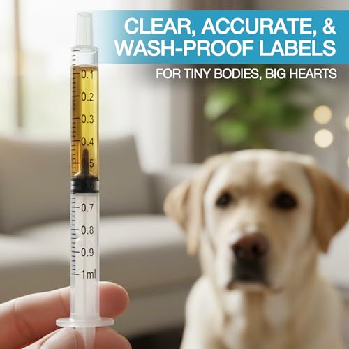 Quick-Delivery 1 ML Oral Syringe for Liquid Medicine: 50-Pack Pet Syringe | Individually Blister-Sealed Medicine Dropper Syringes | Leak-Free 1mL Cat Medicine Syringe | Durable Oral Syringe for Dogs - style: 1mL