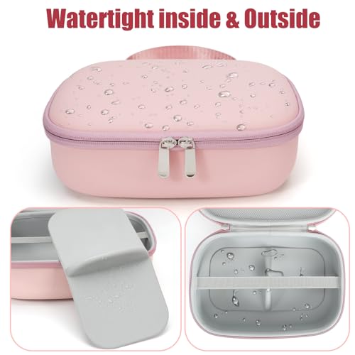 Breast Pumps Carrying Bag Compatible with Most of Wearable Breast Pumps, Hard Shell Wearable Breast Pump Bag with Waterproof Removable Tray, Breast Pump Storage Bag - color: Pink