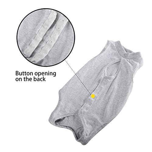 Cat Recovery Suit for Male and Female Surgical Post Surgery Soft Cone Onesie Shirt Clothes Neuter Licking Protective Diapers Outfit Cover Kitten Spay Collar(M, White) - color: White, size: Medium