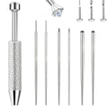 ONESING 2Pcs Piercing Ball Grabber Tool for Changing Jewelry, Stianless Steel Flat Back Earring Applicator Internally Threaded Push Pin Piercing Grabber Tool - color: Silver-H