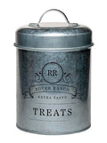 Amici Home Rover Ranch Metal Pet Treat Canister, 64 Oz - Silver | Airtight Treat Storage Jar with Silicone Gasket, Wide Mouth, Lid Handle, Pet Snack Container for Biscuits & Training Bites - style: Treats