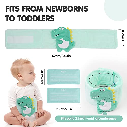 Hilph 2 Pack Hilph Baby Colic Gas Upset Stomach Relief, Heated Tummy Wrap | for Newborns, Infants and Fussy, Belly Relief, Soothing Warmth, 2 Gel Packs Included, Baby Heating Pad Swaddling Belt